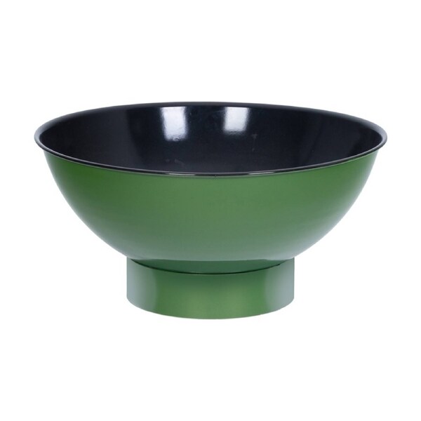 Glow Ignite Outdoor Fire Bowl Pit W/ Pedestal Base & Enamelled Steel Green 73cm