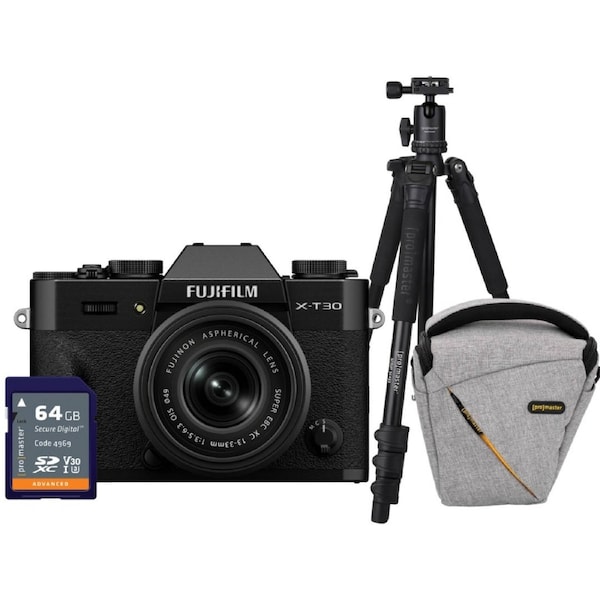 Fujifilm X-T30 III with XC 13- -33mm f/3.5-6.3 OIS Lens Black BONUS Bag, 64GB Card & Tripod