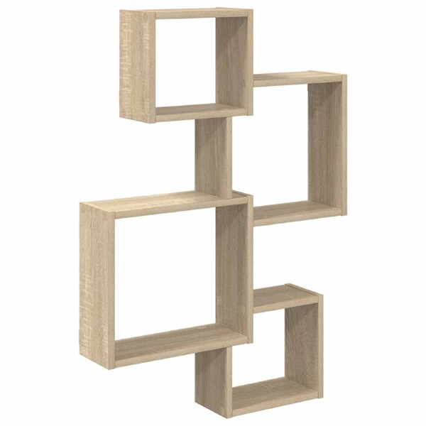 Wall Cube Shelves Wall-Mounted Brown 64 x 13.5 x 91.5 cm vidaXL