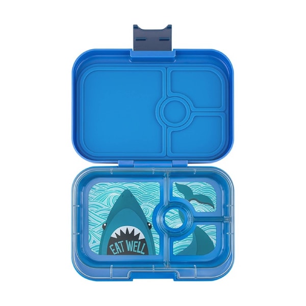 Yumbox Kids Panino 4 Compartment Lunch Box Shark Surf Blue