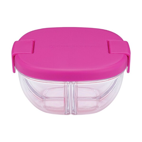 Yumbox Kids 3 Compartment Snack Bowl Container Raspberry Pink 384ml
