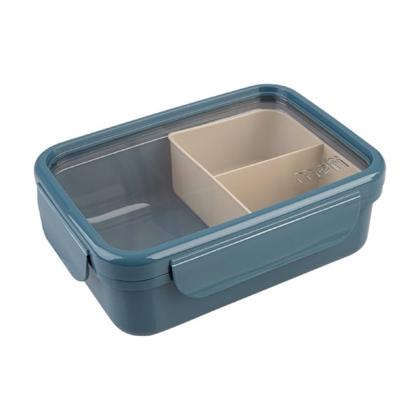 Melii 3 Compartment Bento Lunch Box W/ Removable Insert Blue Mint 1.25L