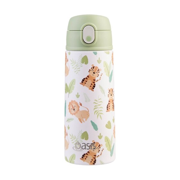Oasis Kids Drink Bottle Insulated Stainless Steel Jungle Buddies 550ml