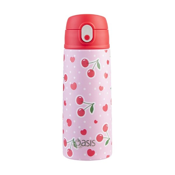 Oasis Kids Drink Bottle Insulated Stainless Steel Cherry Crush 550ml