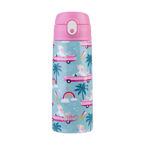 Oasis Kids Drink Bottle Insulated Stainless Steel Pink Cadillac 550ml