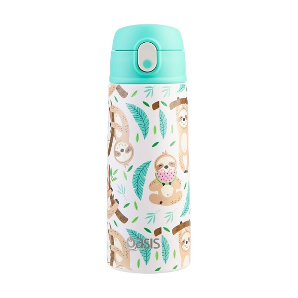 Oasis Kids Drink Bottle Insulated Stainless Steel Sleepy Sloths 550ml