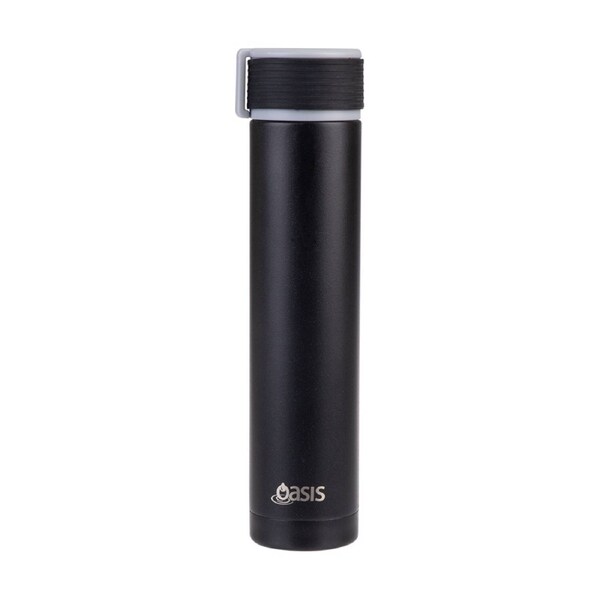 Oasis Stainless Steel Double Wall Insulated Drink Bottle Black 250ml