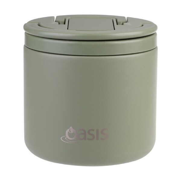 Oasis Stainless Steel Double Wall Insulated Food Flask Olive Green 500ml