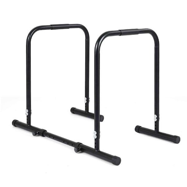 Costway Adjustable Dip Bar Station Metal Parallette & Parallel Bar 300 kg Portable Fitness Workout Push Up Home Gym