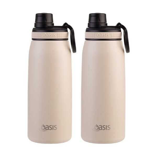 2PK Oasis Stainless Steel Double Wall Insulated Sports Bottle Oat 780ml