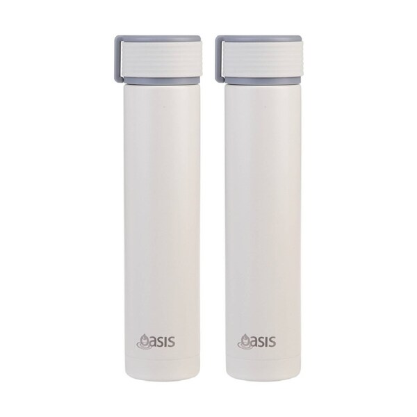 2PK Oasis Stainless Steel Double Wall Insulated Drink Bottle Alabaster 250ml