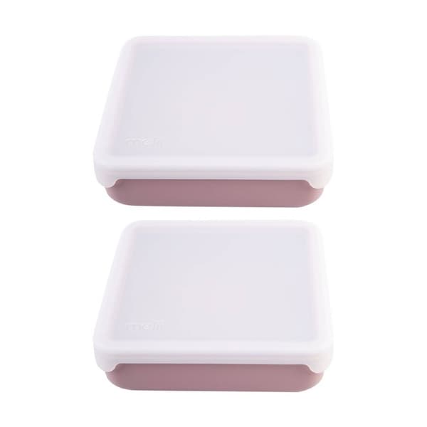 2PK Melii Silicone Kid-Friendly Sandwich Lunch Container With Lid Pink 790ml