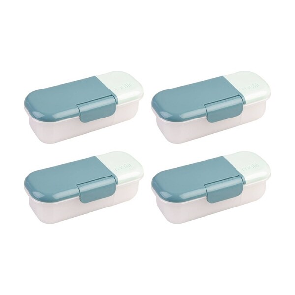 4PK Melii Snack & Dip Airtight Leakproof Food Container Blue Mint 320ml