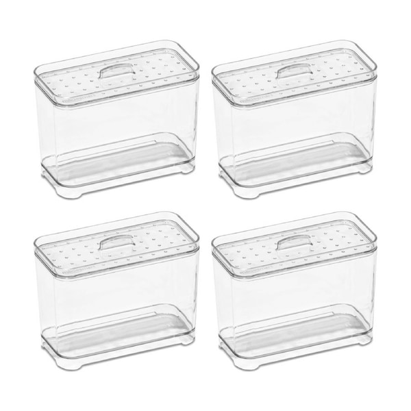 4PK Madesmart Cotton Ball Holder Clear Plastic Storage Container 30cm