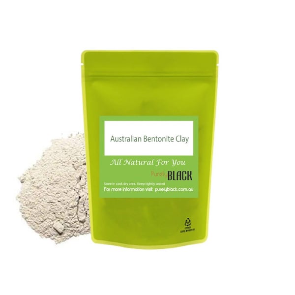 purelyBlack Organic Australia Bentonite Clay Powder - Healing Clay Face Mask DIY 100g