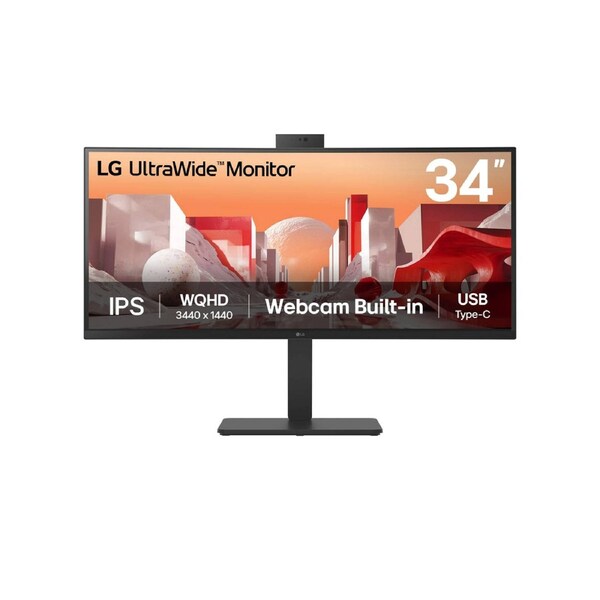 LG 34BA85QE-B 34" UWQHD IPS USB-C Curved Height Adjustable Business Monitor