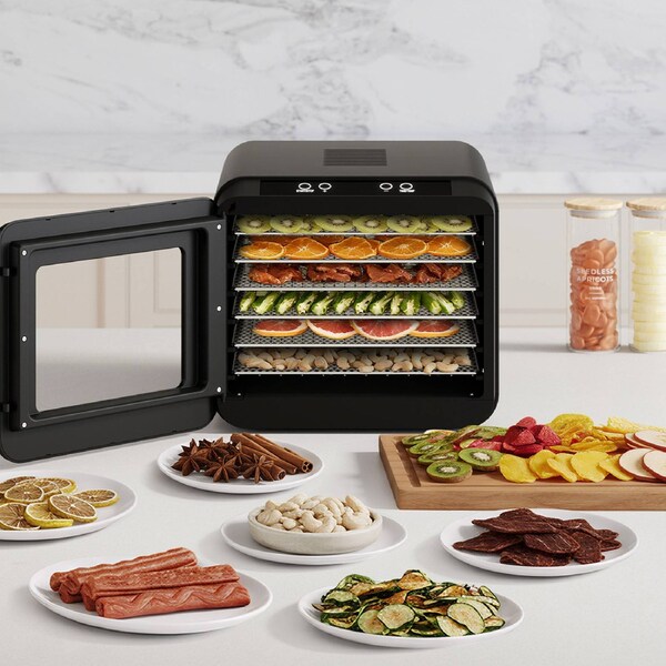 Spector 6 Trays Food Dehydrator Fruit Dehydrators Pet Beef Jerky Dryer Black