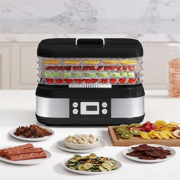 Spector 5 Tray Stainless Steel Food Dehydrator Jerky Friut Vegetable Dryer Black
