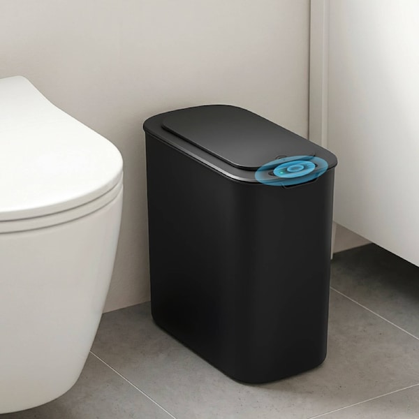 Devanti 11L Motion Sensor Kitchen Bin Slim Touchless Rubbish Can with Lid Black