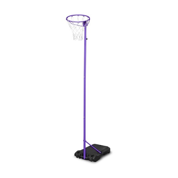 Pivot Portable Netball System Adjustable Ring Height Water Fillable Base Lilac