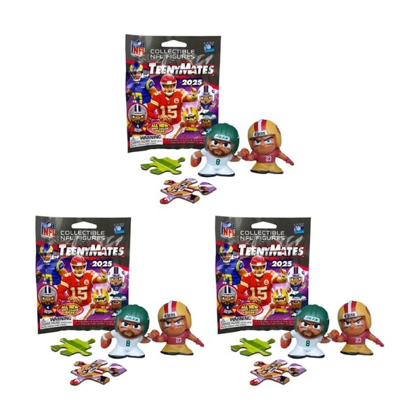 3PK Party Animal TeenyMates 2025 NFL Series Blind Pack Assorted