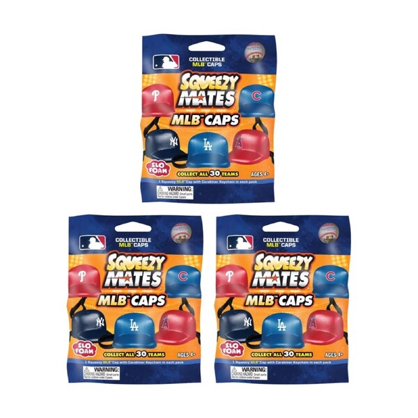 3PK Party Animal SqueezyMates MLB Squishy Helmets Blind Pack Assorted