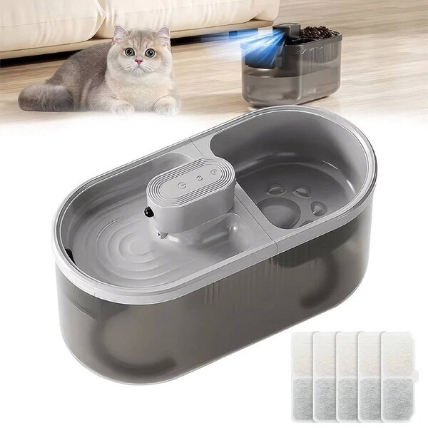 Automatic Pet Cat Drinker 4.5L Motion Sensor 2 Bowl Ultra-Quiet Drinker Fountain