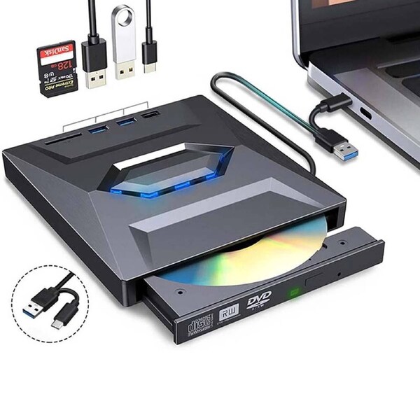 External CD DVD Drive USB 3.0 Writer Burner Reader Player for PC Laptop Windows