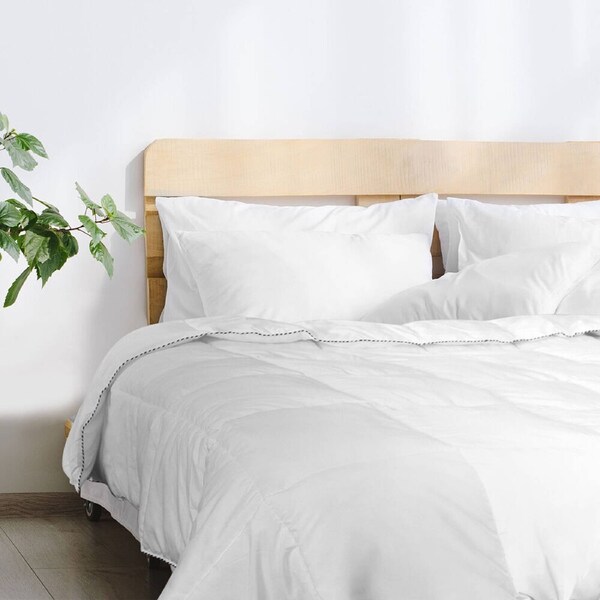 Royal Comfort Luxury Bamboo Queen Quilt 250GSM - White