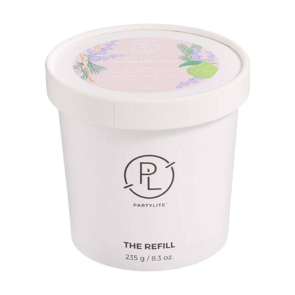Partylite Refillable Scented Candle Refill Wax Woodland Sauna White 235g