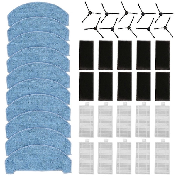 For ILIFE A20 T20s / Polaris PVCR 3600 / G2 0926W / G2 0726W / G2 1226 Parts Accessories Filter Side Brush Mop Cloth