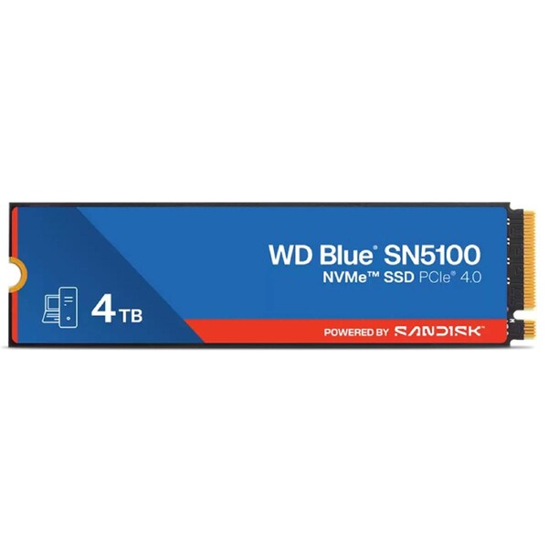 Western Digital 4TB Blue SN5100 PCIe Gen4 M.2 2280 NVMe SSD (WDS400T5B0E-00CPE0)