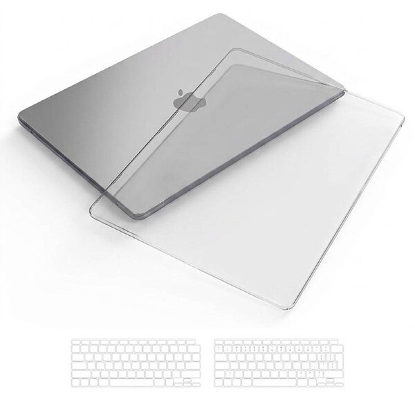 MacBook Air 13.3 Inch Case with Keyboard Cover - Grey Hard Shell Protector for Apple M1 A2337 A2179 A1932