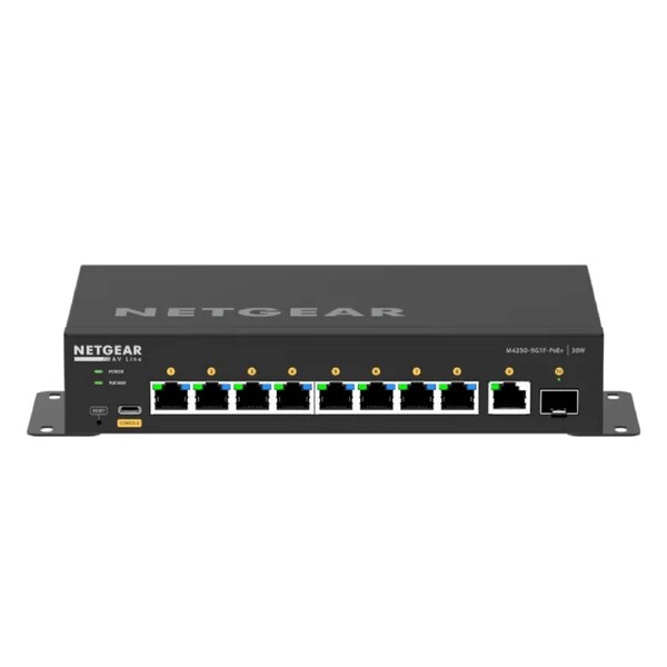 NETGEAR 8-PORT MANAGED L2 SWITCH POE+(8) 220W SFP+ AV LINE(2) LIFE WTY