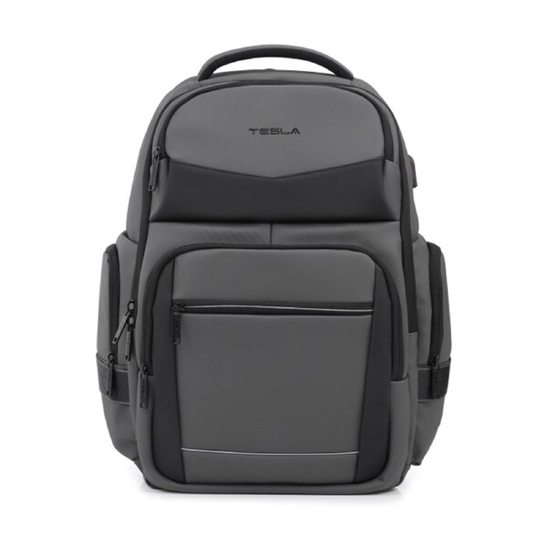 Tesla Aries Backpack W/ USB Charging Port Laptop Compartment Charcoal 46x33x19cm