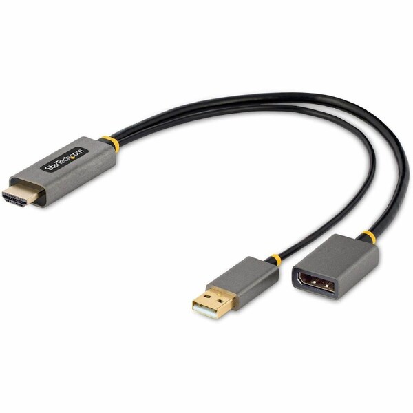 STARTECH 1FT (30CM) HDMI TO DISPLAYPORT ADAPTER CABLE ACTIVE 4K 60HZ HDMI 2.0 TO DP 1.2 C