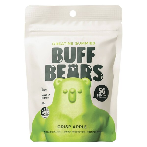 Buff Bears Creatine Gummies Crisp Apple 80g