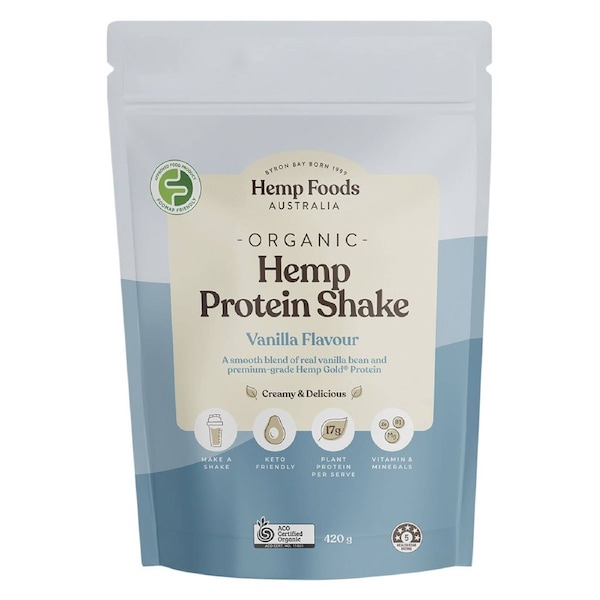 Hemp Foods Australia Organic Hemp Protein Shake Vanilla 420g