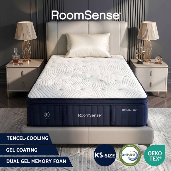 RoomSense King Single Mattress, 34cm Thick Medium Firm Tencel Cooling Mattress