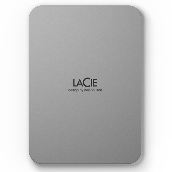 LACIE MOBILE DRIVE V2 EXTERNAL PORTABLE 4TB USB-C MOON SILVER 3YR