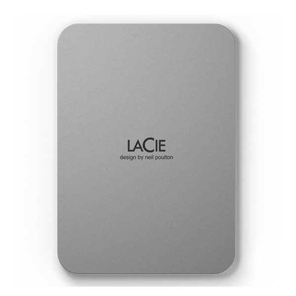 LACIE MOBILE DRIVE V2 EXTERNAL PORTABLE 1TB USB-C MOON SILVER 3YR