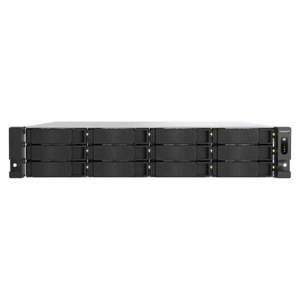 QNAP 12 BAY NAS 3.5"(0/12) R7 8C-5.3GHz 32GB 10GbE(2) 2.5GbE(2) RPS 2U RACK 5YR WTY