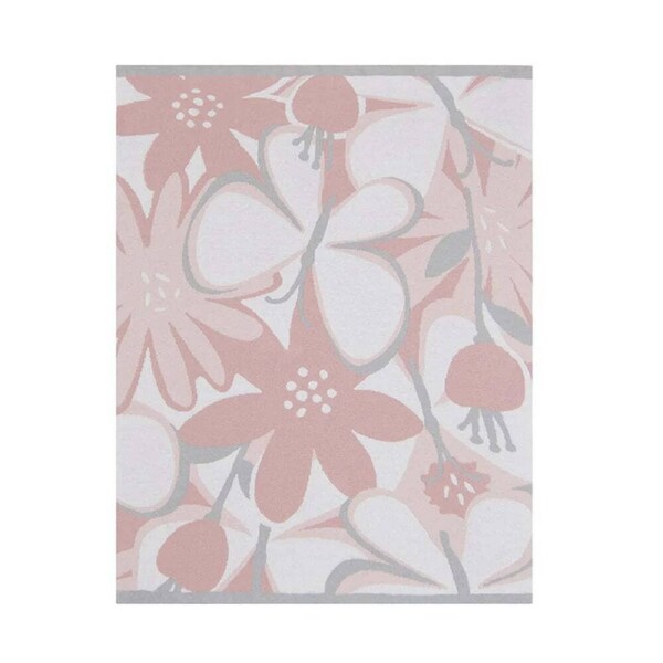 Lolli Living Meadow Knitted Baby Blanket Flowers/Butterflies Cotton 75x100cm
