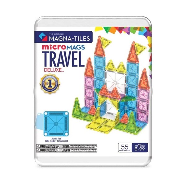 MAGNA-TILES MicroMAGS Travel Set Deluxe 55 Piece Magnetic Construction Set