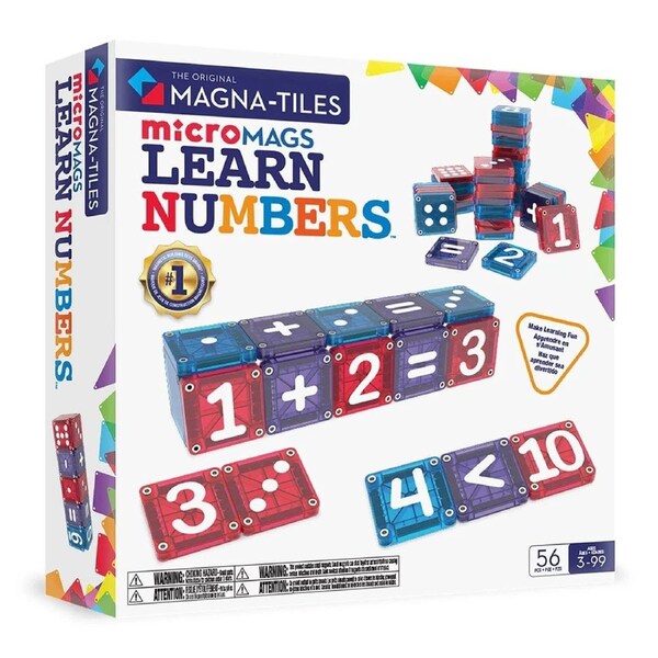 MAGNA-TILES MicroMAGS Learn Numbers 56 Piece Magnetic Construction Set