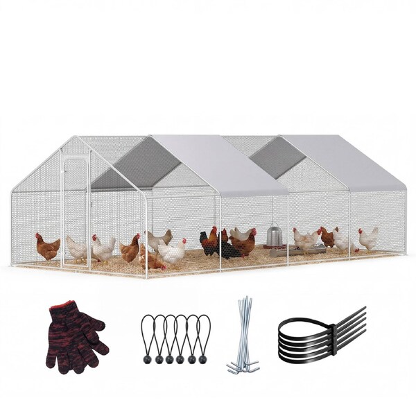 Advwin Outdoor Chicken Coop 6 * 3 * 1.98m Extra Large Metal Chicken Cage
