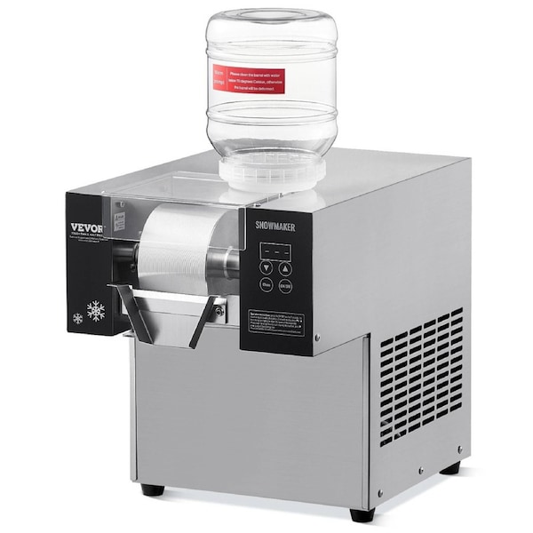 Commercial Snowflake Ice Machine, 176.4LBS/24H Snowflake Ice Maker, Stainless Steel Ice Shaver Machine, Electric Snow Cone Maker, Air Cooling System for Rapid Heat Dissipation, for Bakery, Cafe