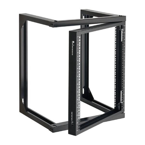 12U Wall Mount Server Rack, 68.04 kg Max Load Capacity, Open Frame Network Rack with 180 Degrees Gate Swing Door, Carbon Steel, Ideal for IT Network Equipment & AV Devices Computer Server, Black