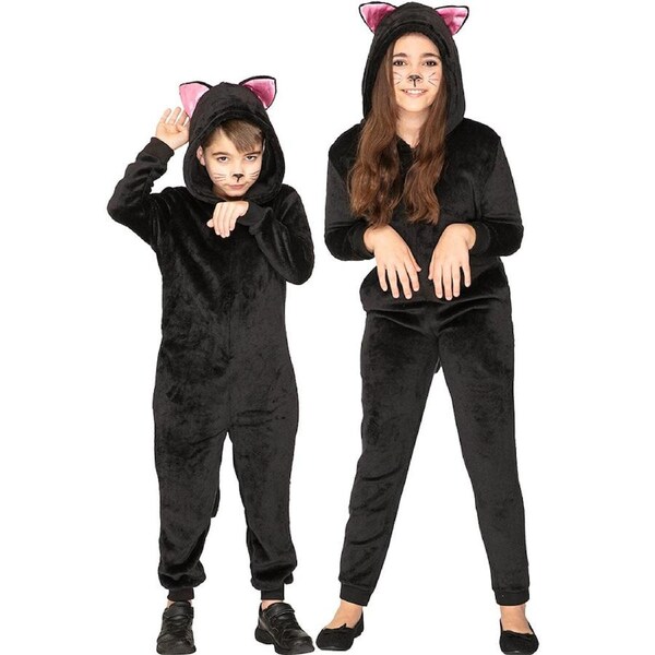 Slinky Black Cat Cosy Deluxe Kids Costume Medium