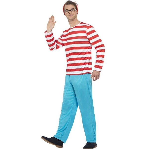 Wheres Wally Mens Costume Medium